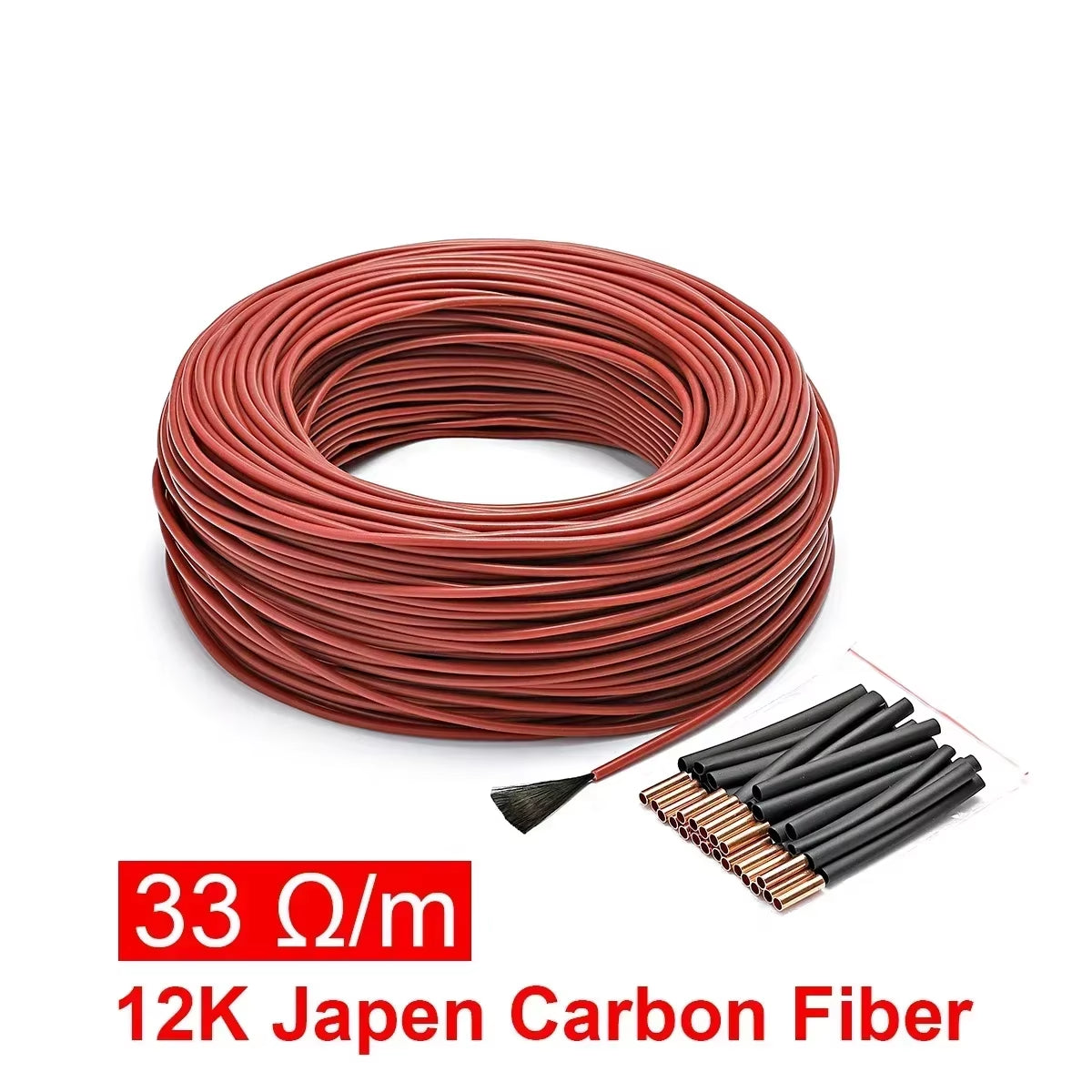 100 Meters 12K Floor Warm Heating Cable 33Ohm/M Carbon Fiber Heating Wires Heating Wire Coil