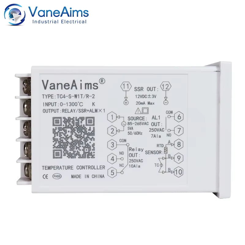 Thermostat Digital Temperature Controller 220V AC PT100 K J Input TC4S TC4H TC4L TC4M PID Temp Control Thermoregulator 1300℃