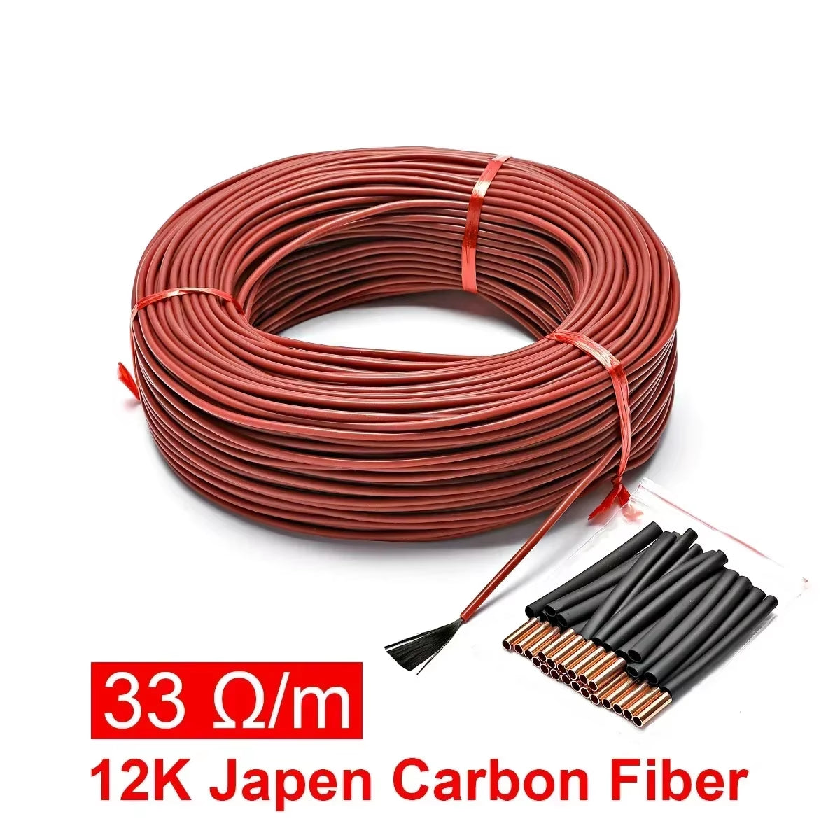 100 Meters 12K Floor Warm Heating Cable 33Ohm/M Carbon Fiber Heating Wires Heating Wire Coil