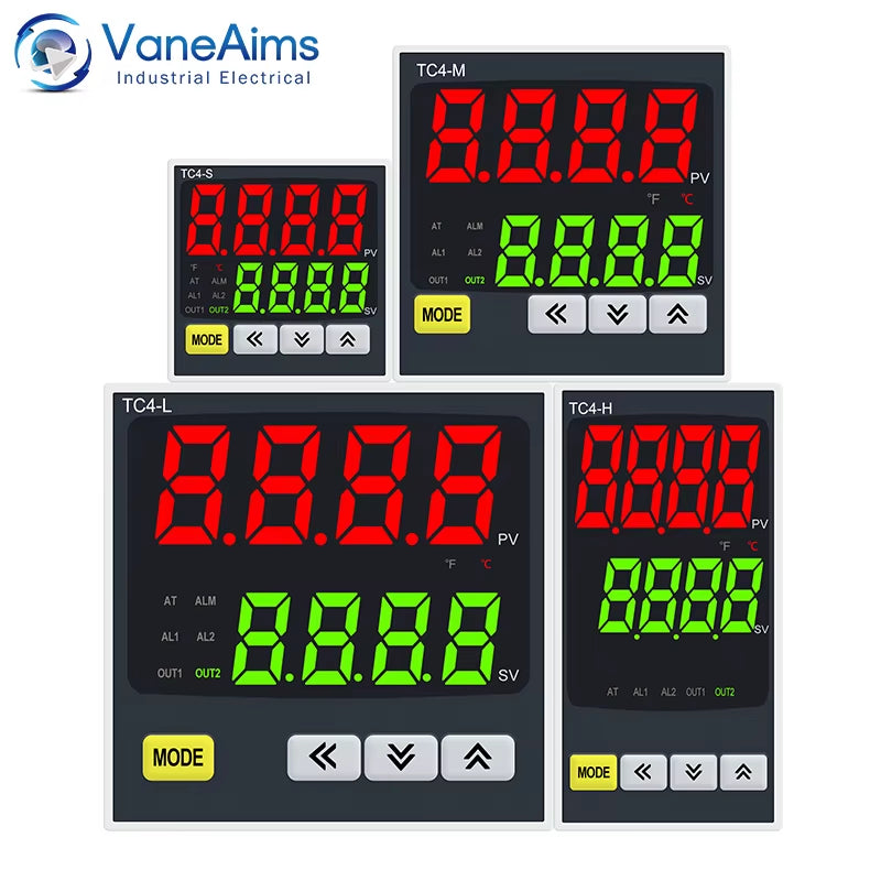 Thermostat Digital Temperature Controller 220V AC PT100 K J Input TC4S TC4H TC4L TC4M PID Temp Control Thermoregulator 1300℃