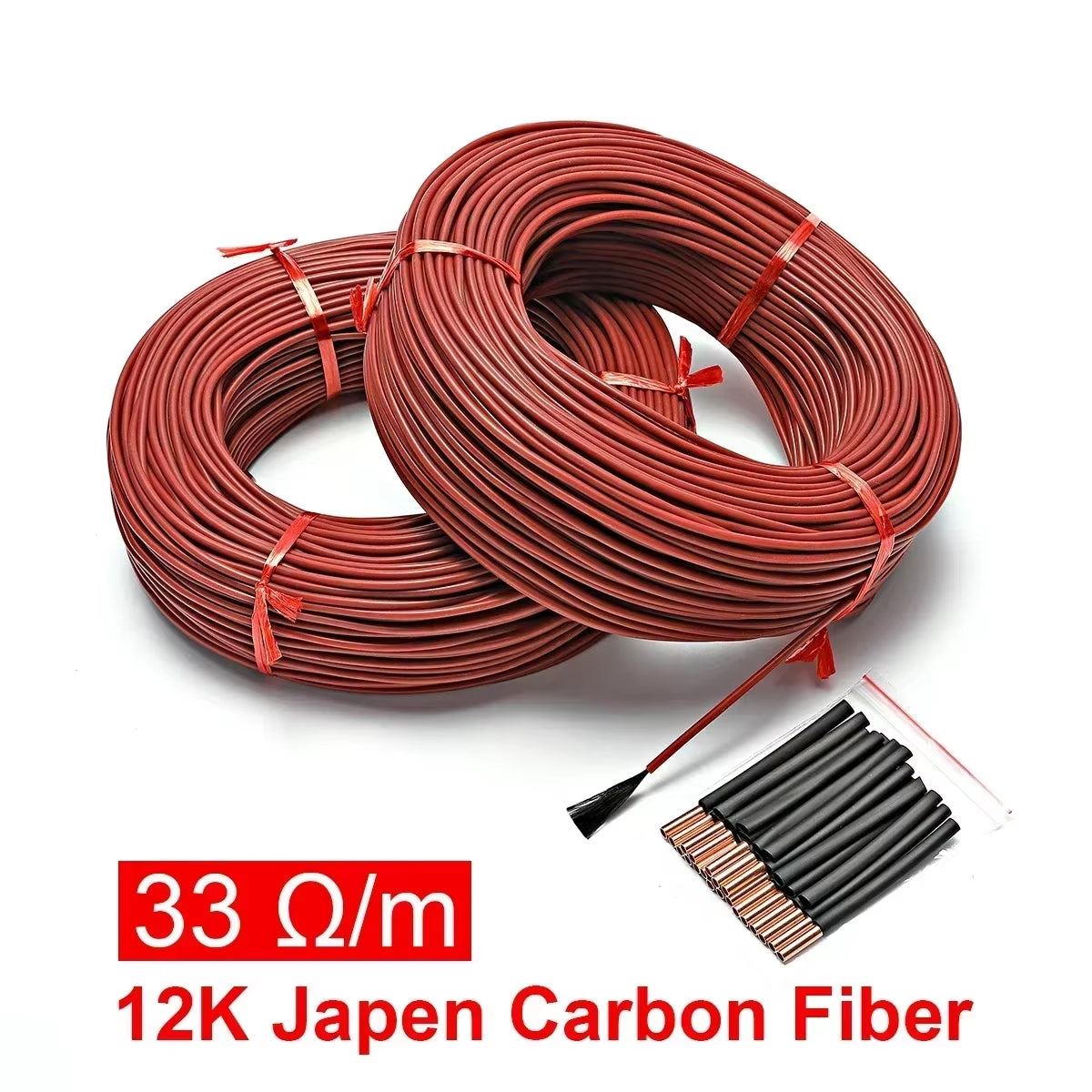 100 Meters 12K Floor Warm Heating Cable 33Ohm/M Carbon Fiber Heating Wires Heating Wire Coil