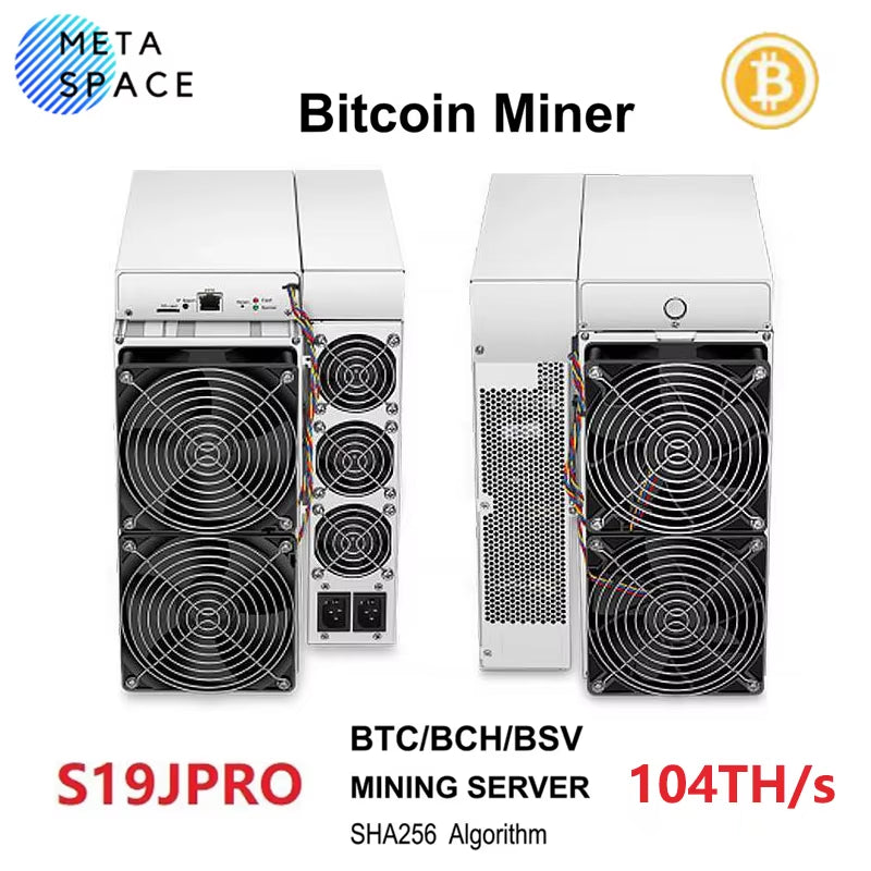Bitcoin Miner Antminer S19J Pro 104Th/S 3068W BTC Mining SHA-256 Asic Antminer BTC Miner S19J Pro Better than Antminer S19 T19